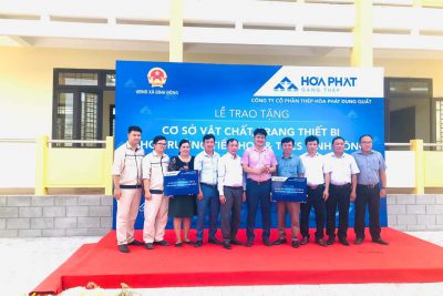 Trường Tiểu học Bình Đông nhận 4 phòng học, trang thiết bị của tập đoàn Hòa Phát trao tặng vào chiều ngày 10/6/2022.