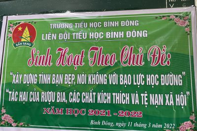 Liên đội Trường Tiểu học Bình Đông tổ chức sinh hoạt theo chủ đề